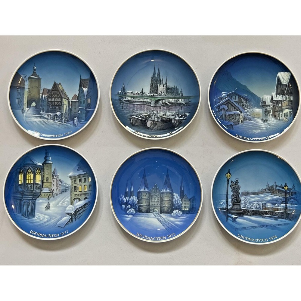 Rosenthal Weihnachten Christmas Plates Set of 6 Germany 1969–1974